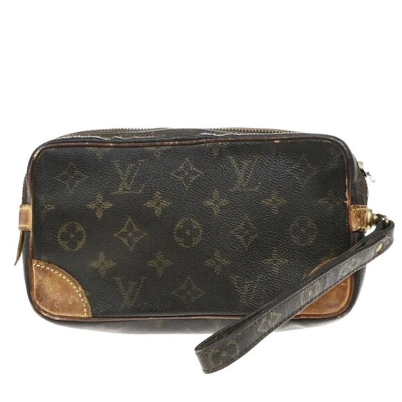 LOUIS VUITTON Marly Dragonne PM Clutch Hand Bag Monogram Leather - Picture 1 of 15